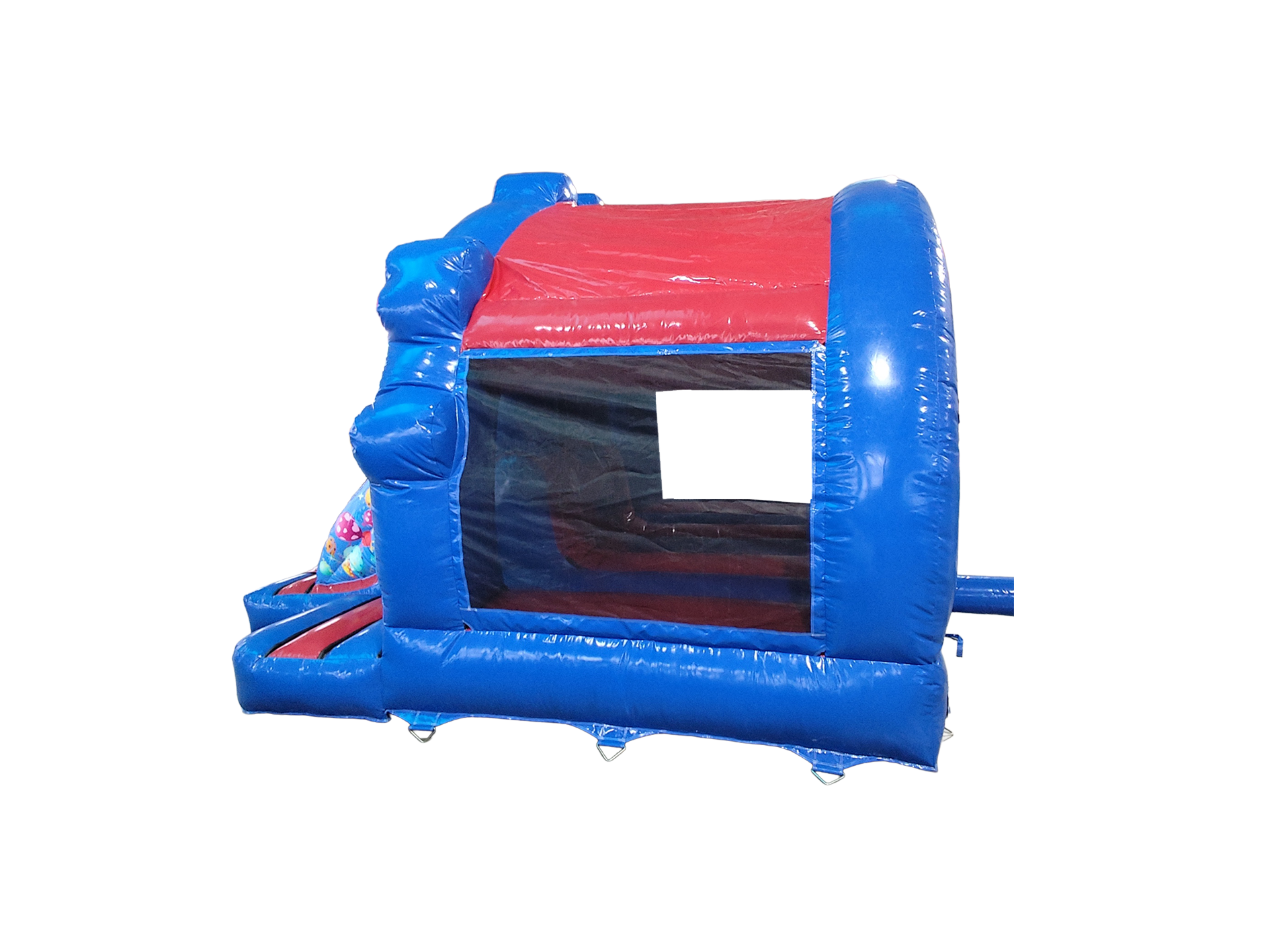 Combi avant toboggan contour rouge et bleu 5x4m