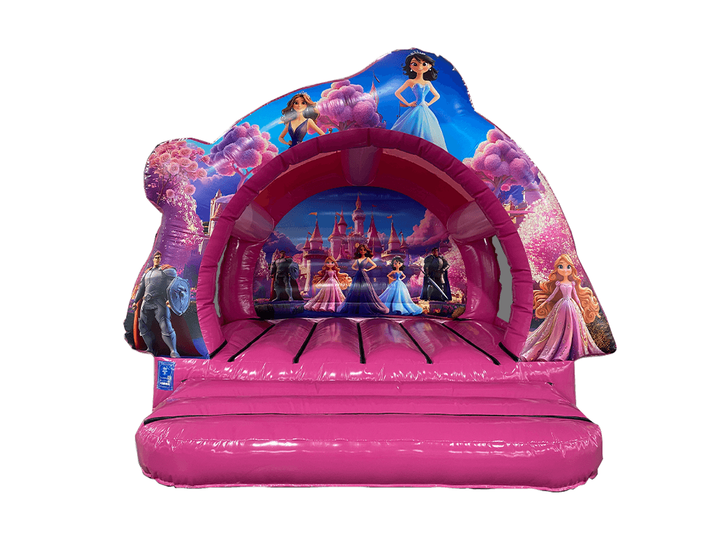 Château gonflable princesse courbé contourné 3,7x3,7m