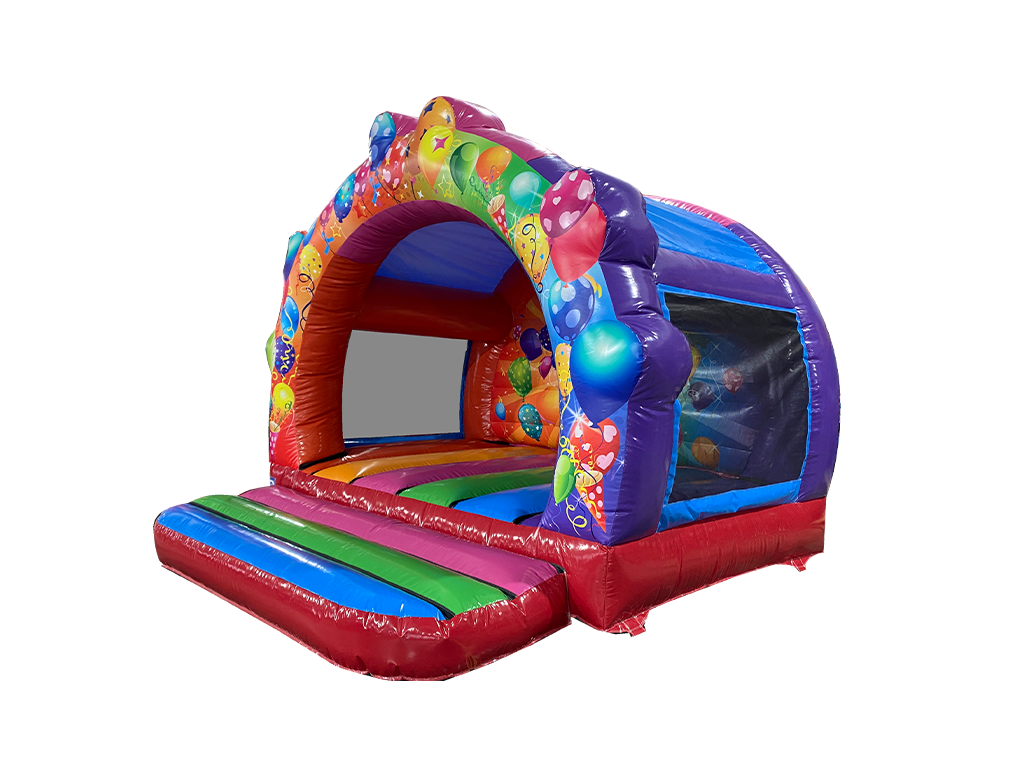 3.7x3.7m Multicoloured Party Contoured Bouncer