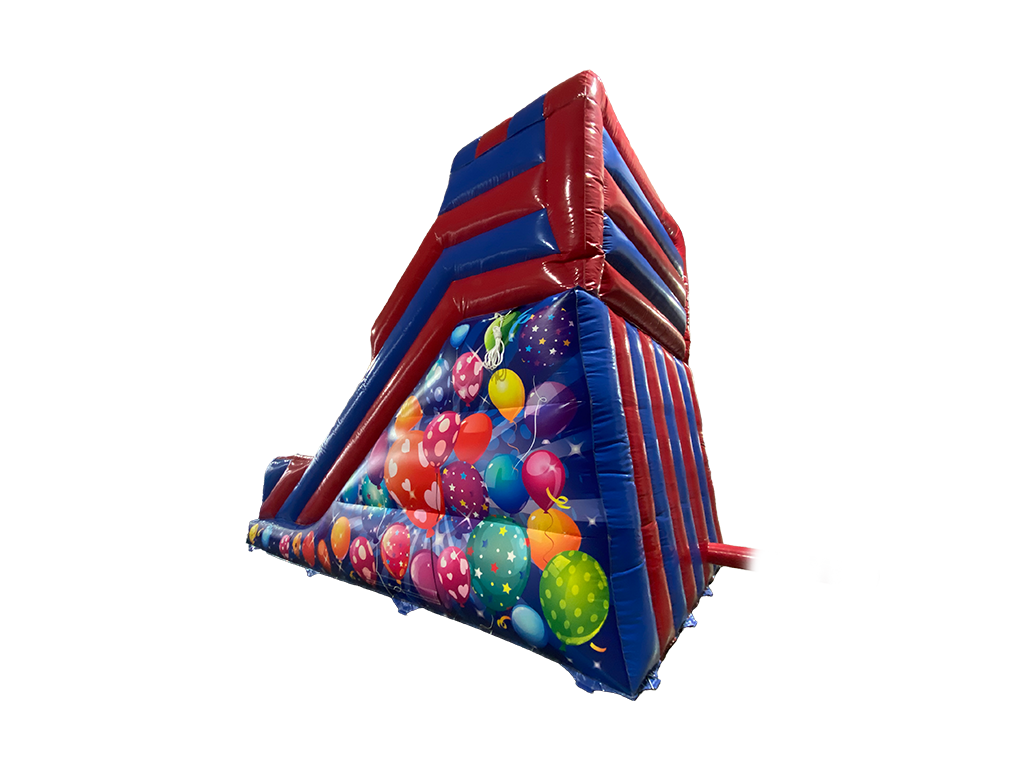 Tobogán para eventos azul y rojo con plataforma de 3m