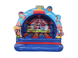 Château Gonflable Contour Cirque Rouge & Bleu 3,7x3,7 m