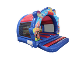 Château Gonflable Contour Cirque Rouge & Bleu 3,7x3,7 m