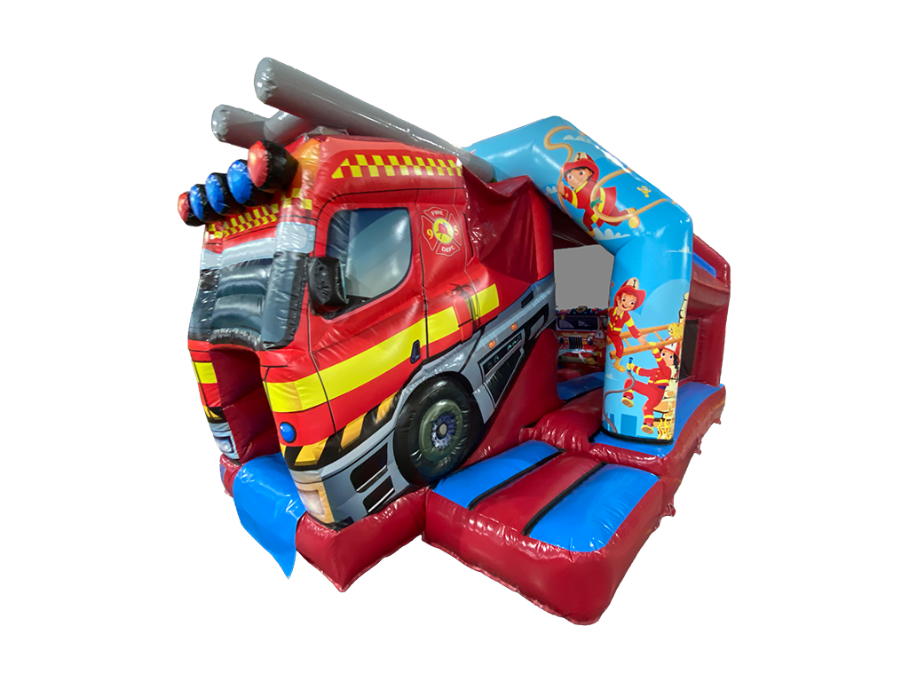 Combinado com Escorrega Frontal Médio Caminhão de Bombeiros 3D 5,5x4m