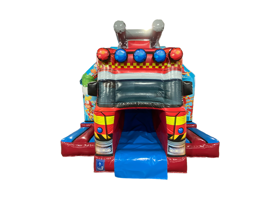 Combinado com Escorrega Frontal Médio Caminhão de Bombeiros 3D 5,5x4m