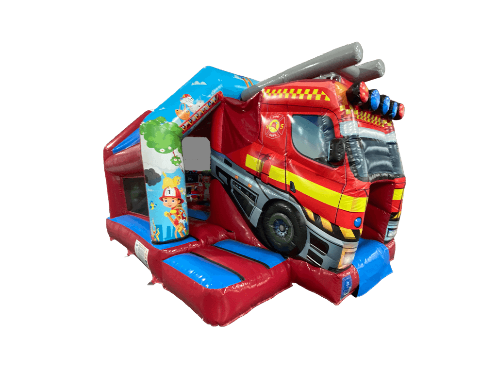 Combinado com Escorrega Frontal Médio Caminhão de Bombeiros 3D 5,5x4m