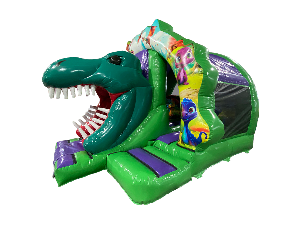 4,8x4,3m 3D Dinosaur Contour Gebogen Voorzijde Glijbaan Combi