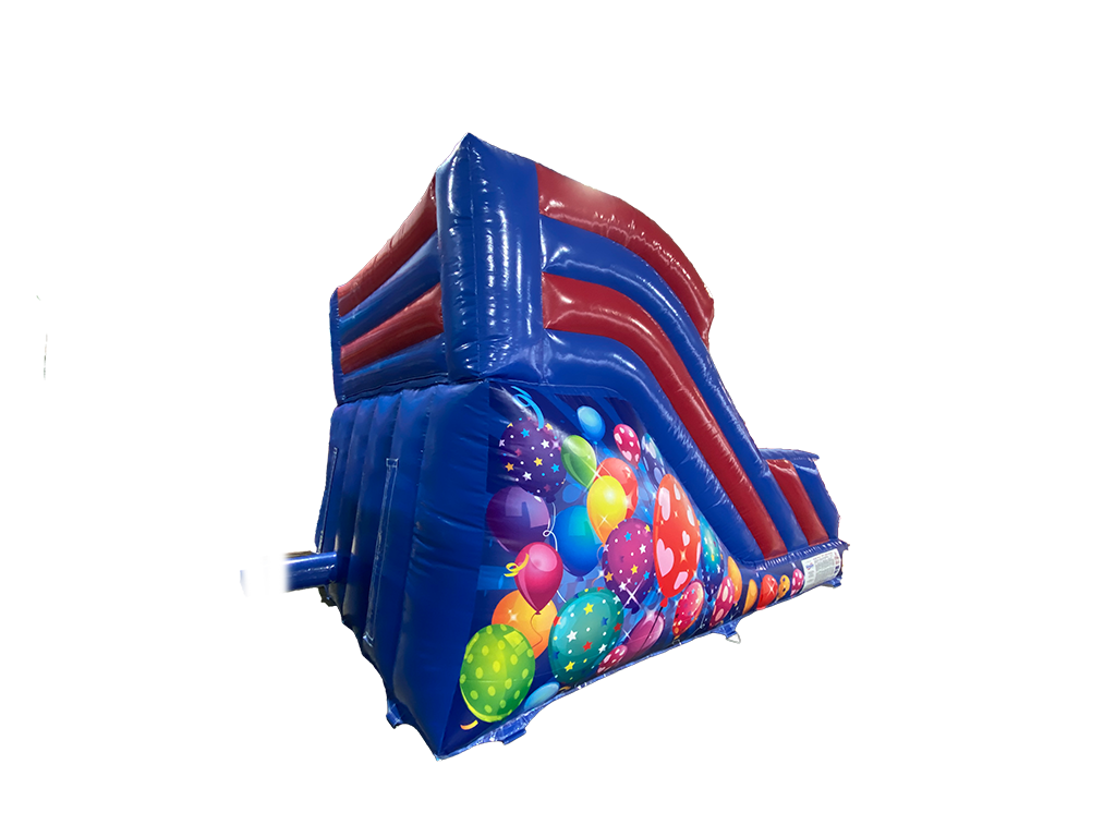 Toboggan fête bleu et rouge avec plateforme 1,8m