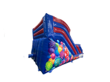 Toboggan fête bleu et rouge avec plateforme 1,8m
