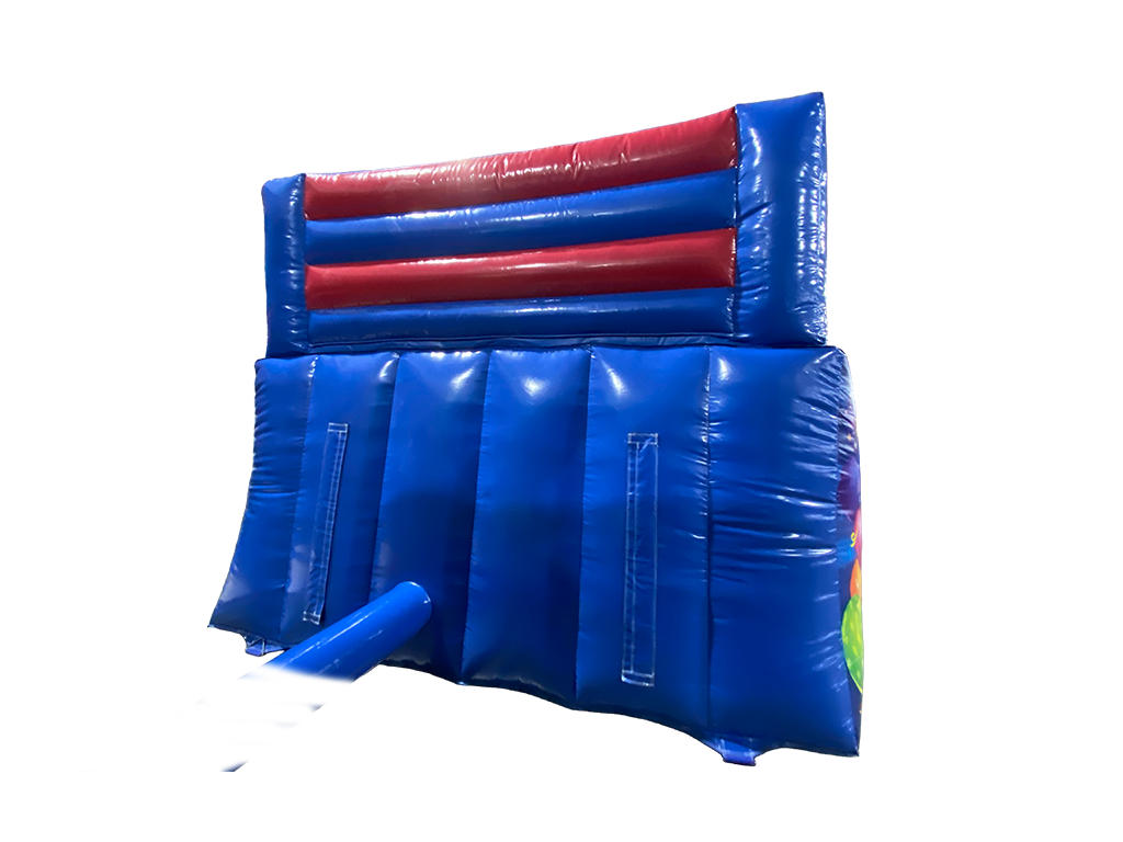 Toboggan fête bleu et rouge avec plateforme 1,8m