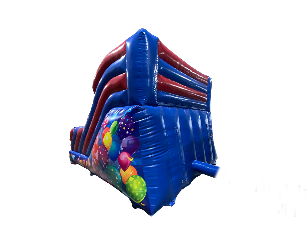 Toboggan fête bleu et rouge avec plateforme 1,8m