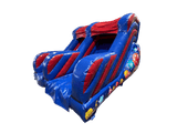 Toboggan fête bleu et rouge avec plateforme 1,8m