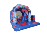 Red & Blue Party 180° Side Slide Bouncy Castle