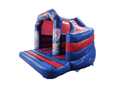 Red & Blue Party 180° Side Slide Bouncy Castle