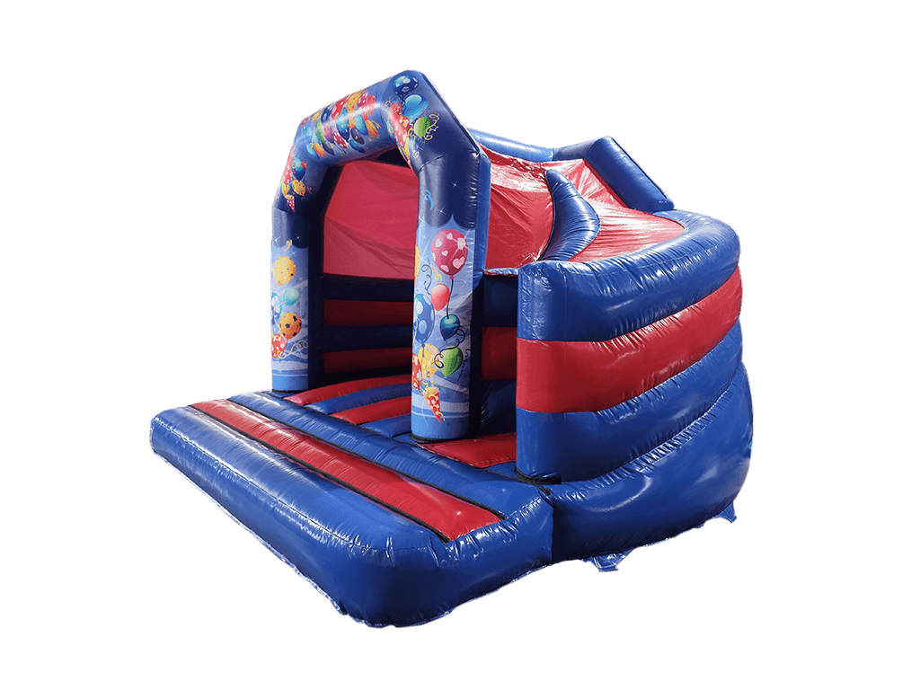 Red & Blue Party 180° Side Slide Bouncy Castle