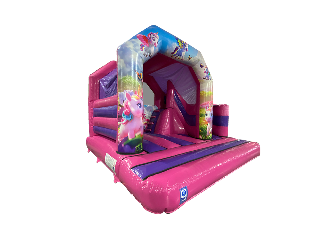 Unicorn 180° Side Slide Bouncy Castle