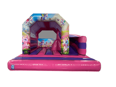 Unicorn 180° Side Slide Bouncy Castle