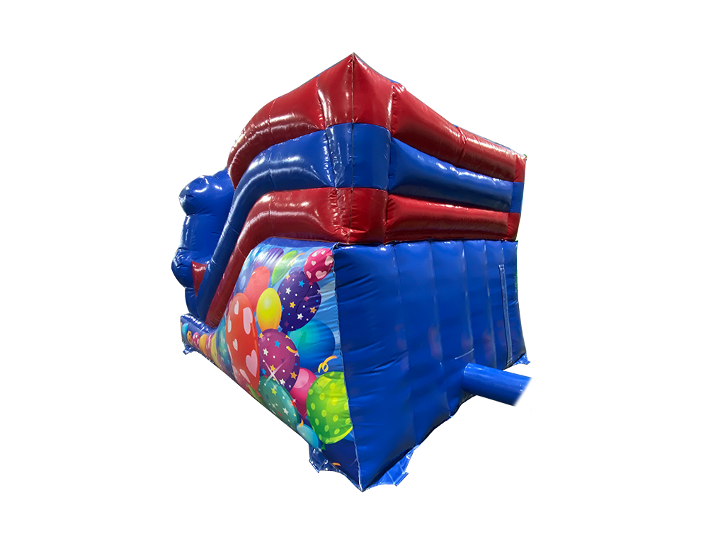 Scivolo sagomato festa rosso e blu con piattaforma da 1,5m