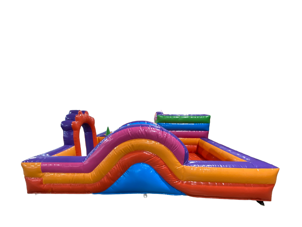 Mini aire de jeux contournée multicolore 4,5x4,5m pour fête