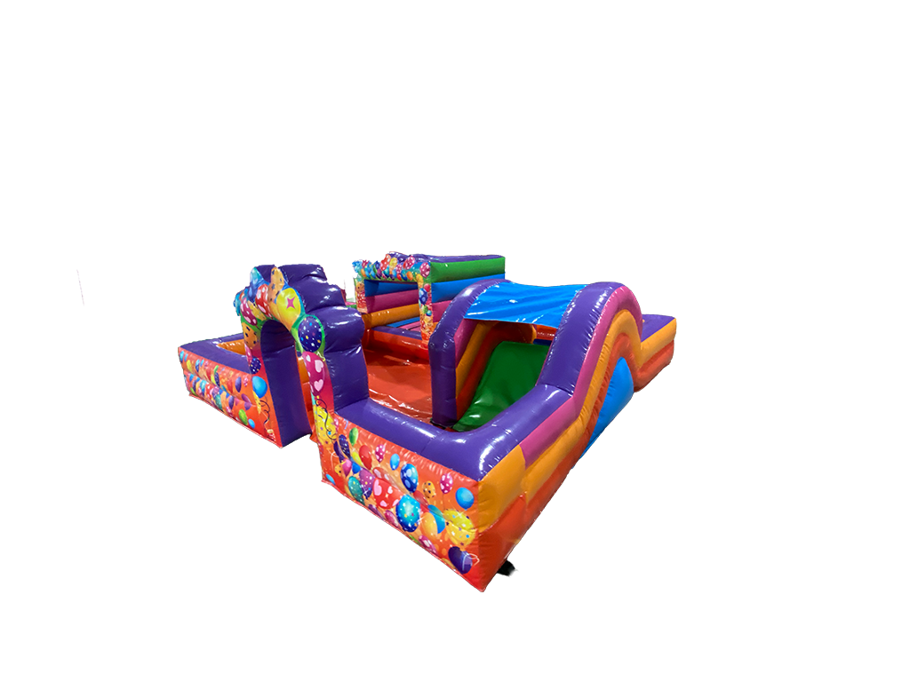 Mini aire de jeux contournée multicolore 4,5x4,5m pour fête