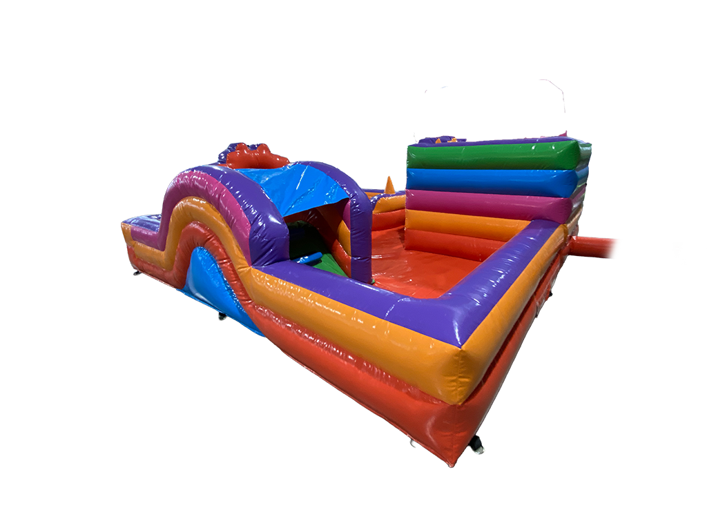 Mini aire de jeux contournée multicolore 4,5x4,5m pour fête