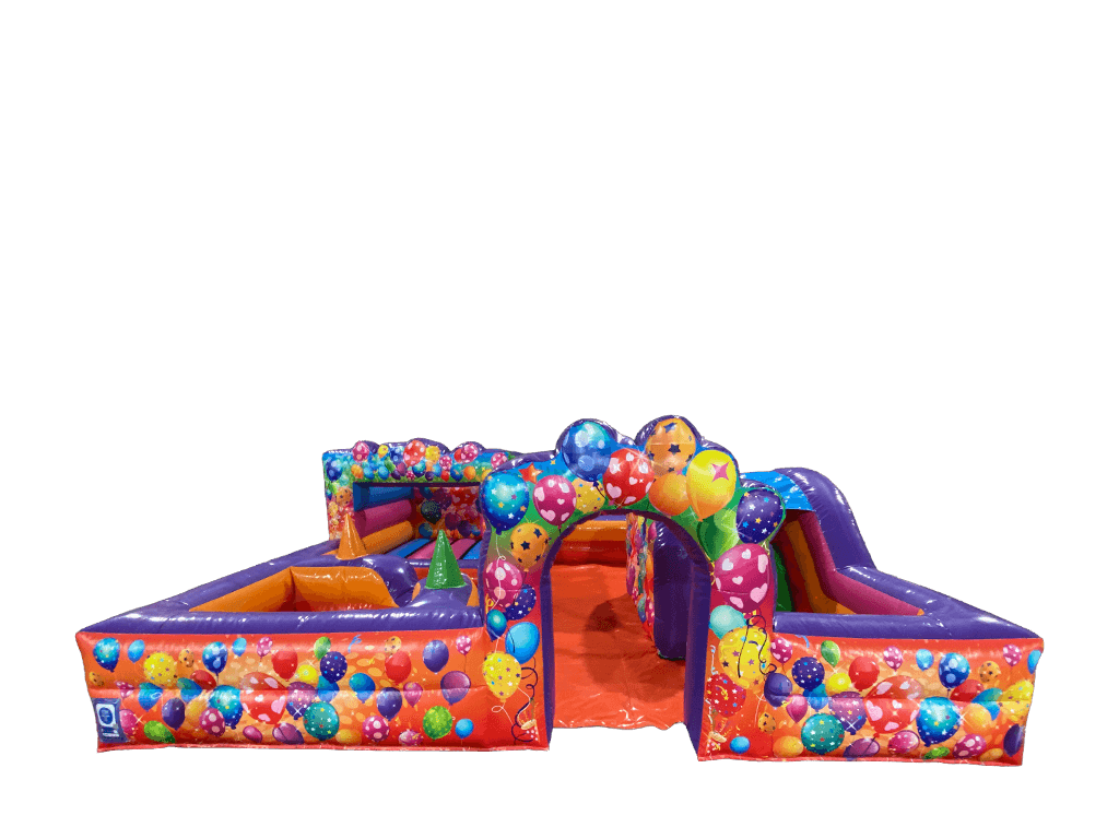 Mini aire de jeux contournée multicolore 4,5x4,5m pour fête
