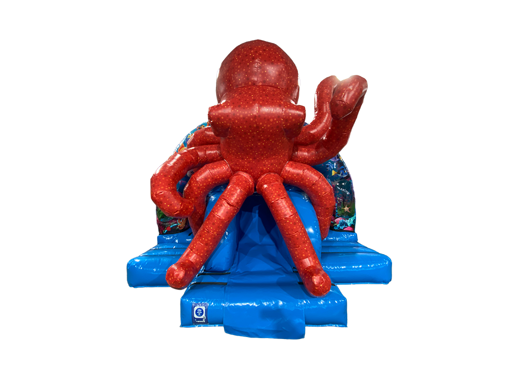 Combinado tobogán frontal curvo 3D pulpo 5x4.3m