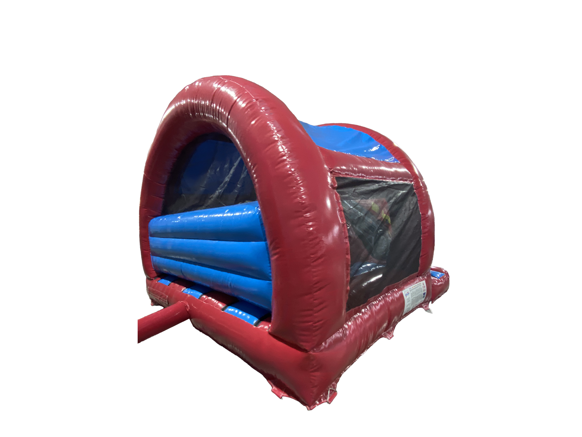 Airquee 3D fire truck inflatable combi with a curved front slide and enclosed bounce area for children