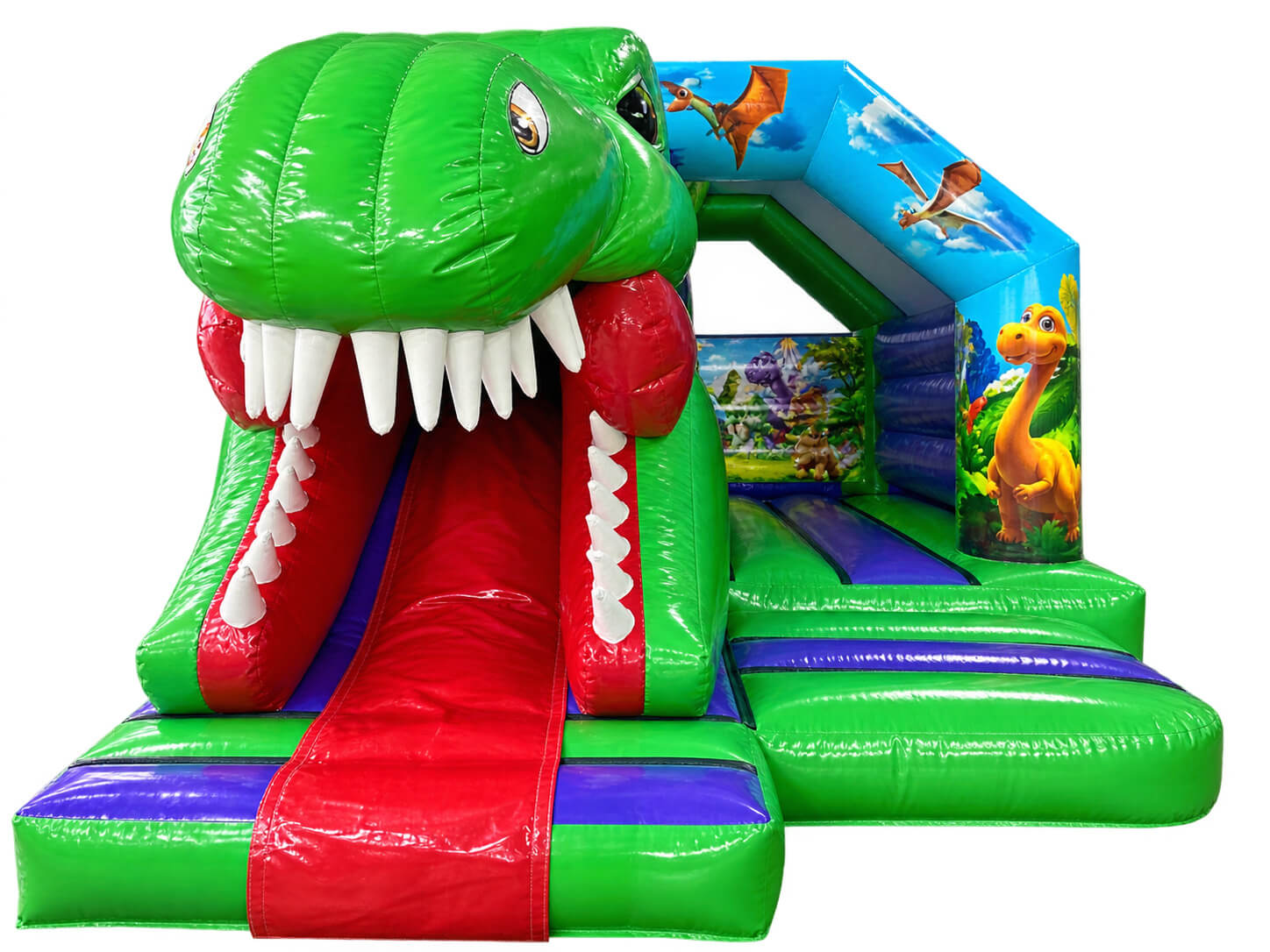 Combo avec toboggan frontal 3D Dino de 15 x 12 pi avec mouvement de tête