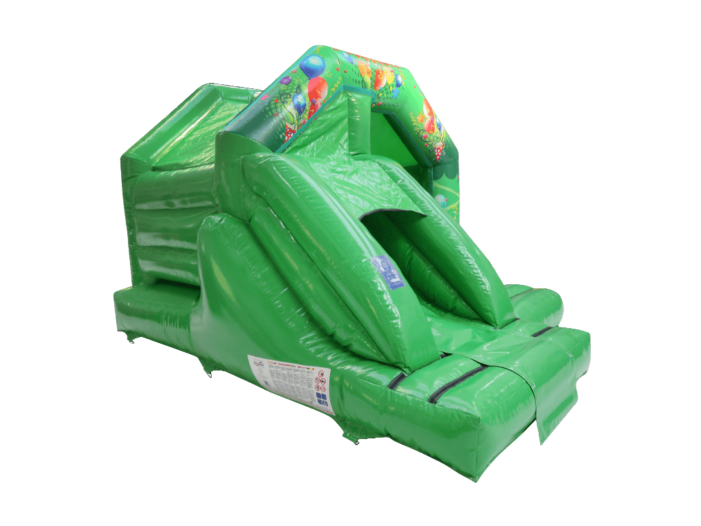 Combinado de tobogán frontal de fiesta verde 5x4 m
