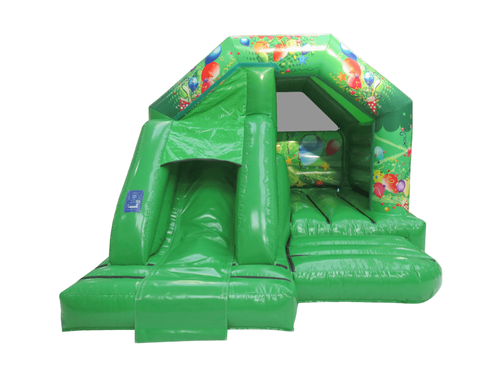 Combinado de tobogán frontal de fiesta verde 5x4 m
