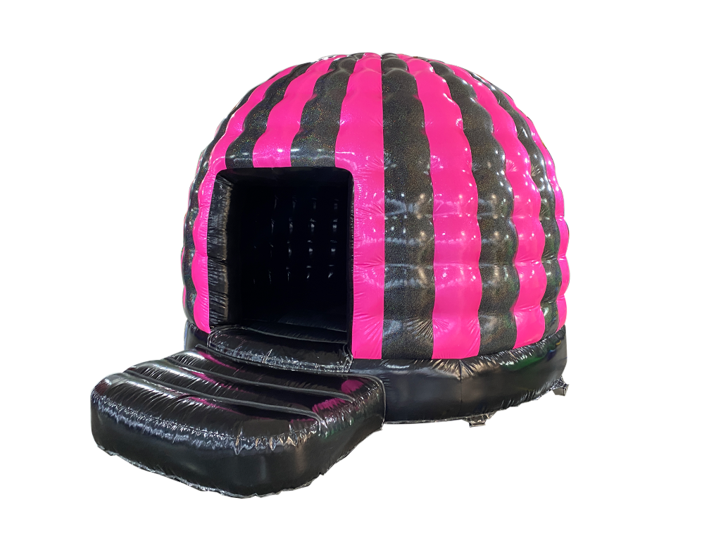 Dôme disco mini pailleté fuchsia et noir - Prêt pour la disco