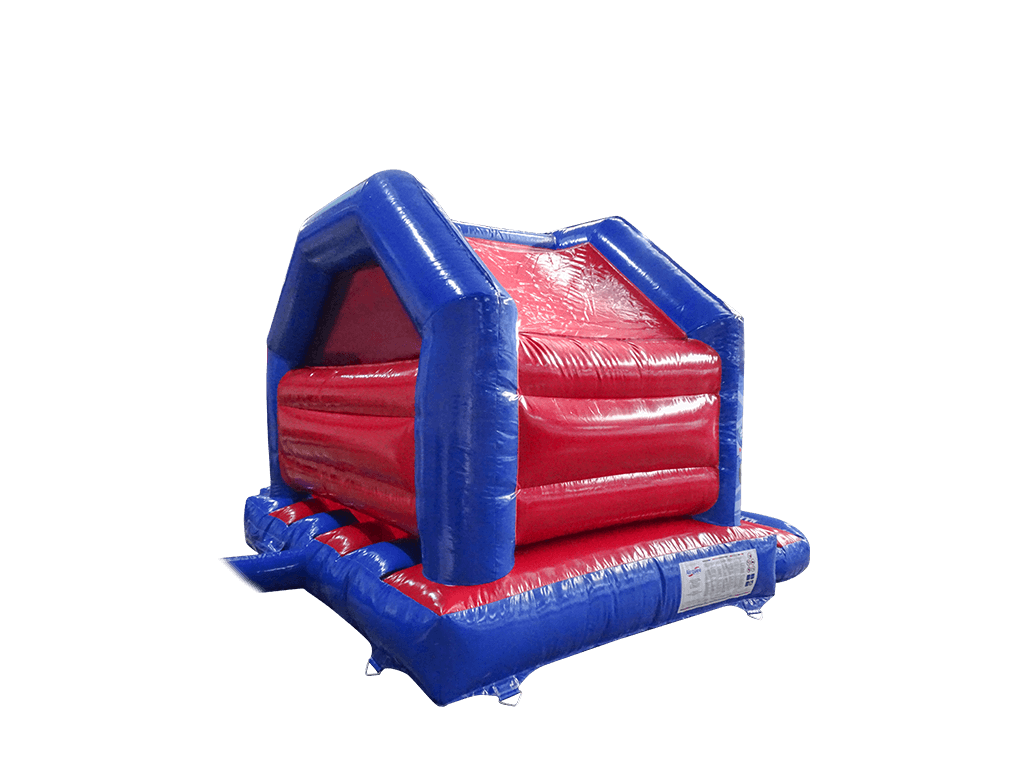 Combiné toboggan latéral de fête bleu et rouge 6x4m