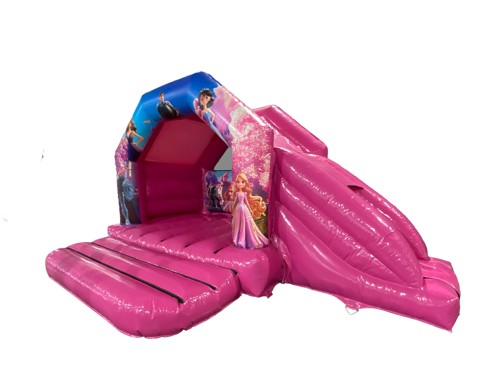 6m x 4m Combi Toboggan Latéral Princesse