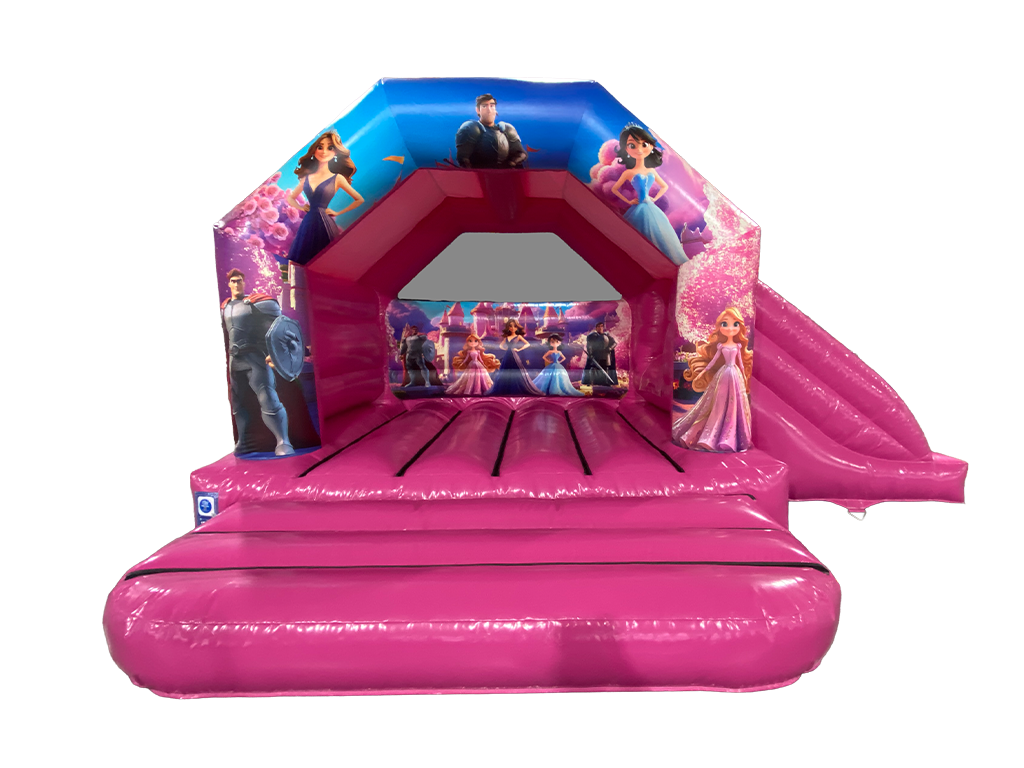 6m x 4m Combi Toboggan Latéral Princesse