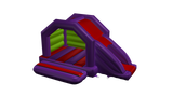 Combi toboggan latéral 4x5,5m violet, rouge et vert