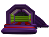 Combi toboggan latéral 4x5,5m violet, rouge et vert