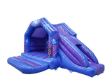 Combi toboggan latéral disco bleu et violet 4x5,5m - Prêt pour disco