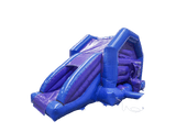 Combi toboggan latéral disco bleu et violet 4x5,5m - Prêt pour disco