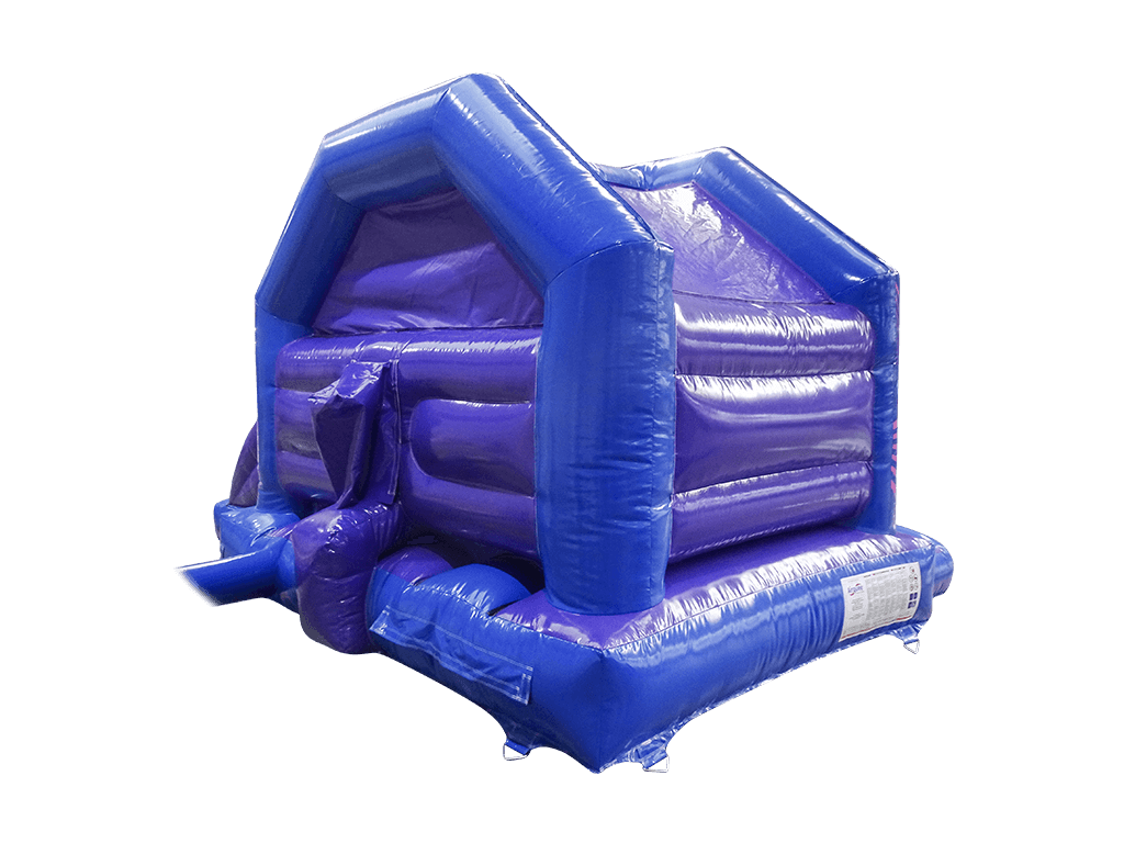 Combi toboggan latéral disco bleu et violet 4x5,5m - Prêt pour disco