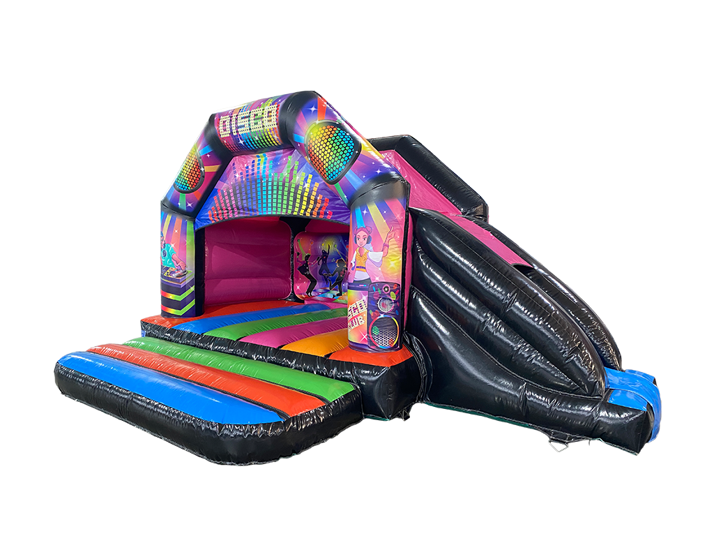 4x5.5m Multicoloured Disco Side Slide Combi - Disco Ready