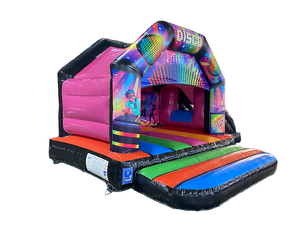 4x5.5m Multicoloured Disco Side Slide Combi - Disco Ready