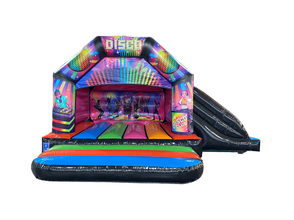 4x5.5m Multicoloured Disco Side Slide Combi - Disco Ready