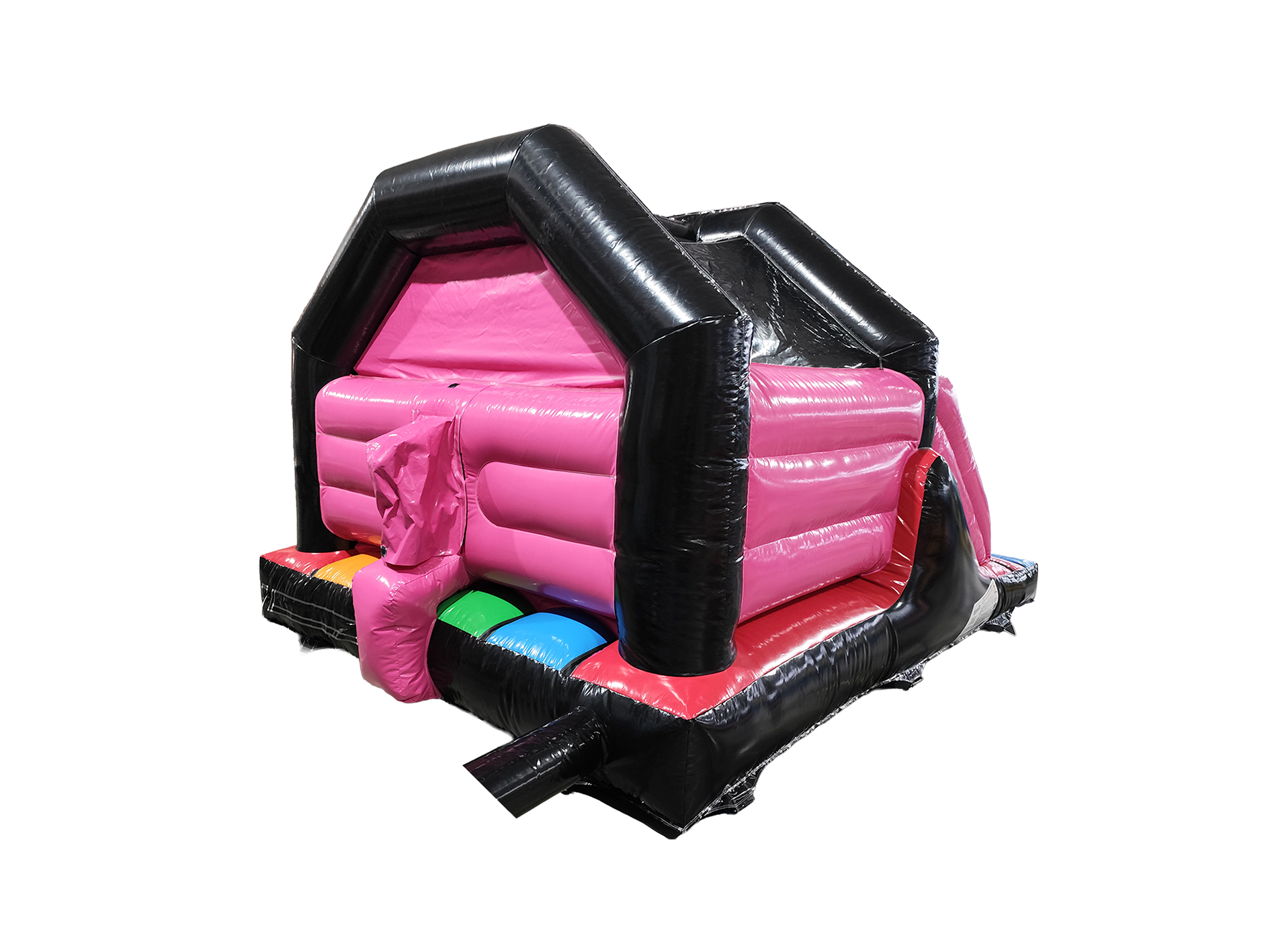 Combinado con tobogán frontal disco multicolor de 5x4 m - listo para disco