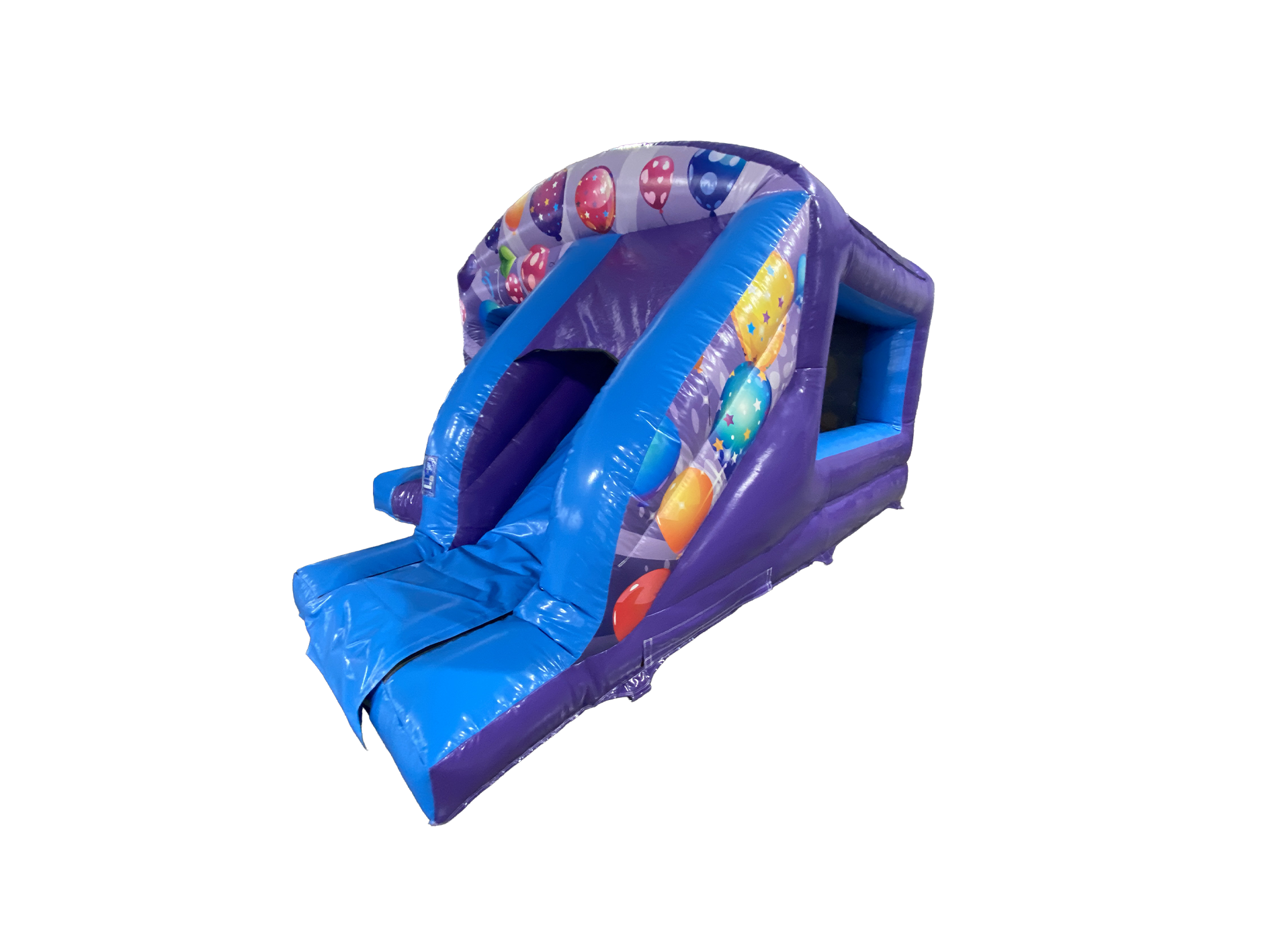 Lila & Blaue Party Box Sprung und Rutsche