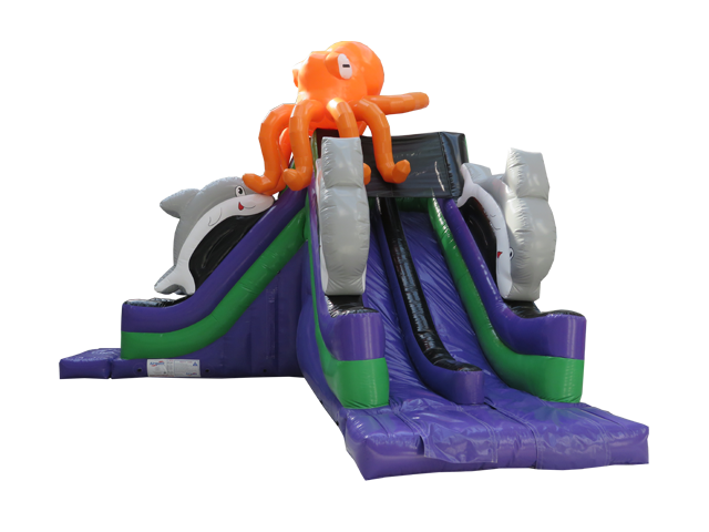 L-förmige Doppelrutsche mit Oktopus