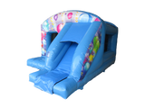 Boîte de saut et toboggan de fête bleue