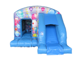 Boîte de saut et toboggan de fête bleue