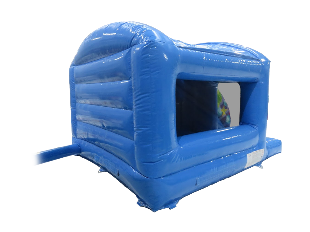 Boîte de saut et toboggan de fête bleue
