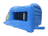 Boîte de saut et toboggan de fête bleue