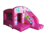 Boîte de saut et toboggan de fête rose